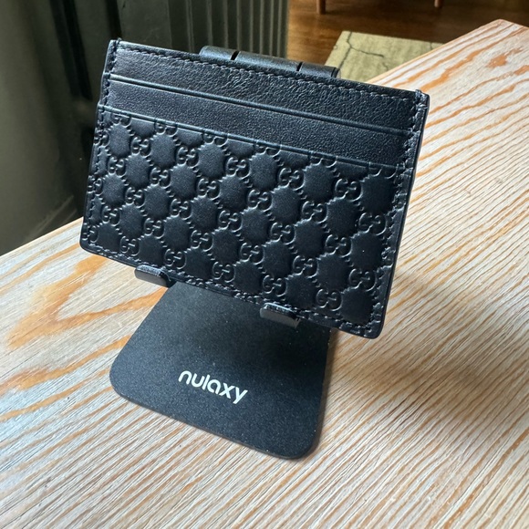 Gucci Other - Gucci Micro Guccissima black leather card holder